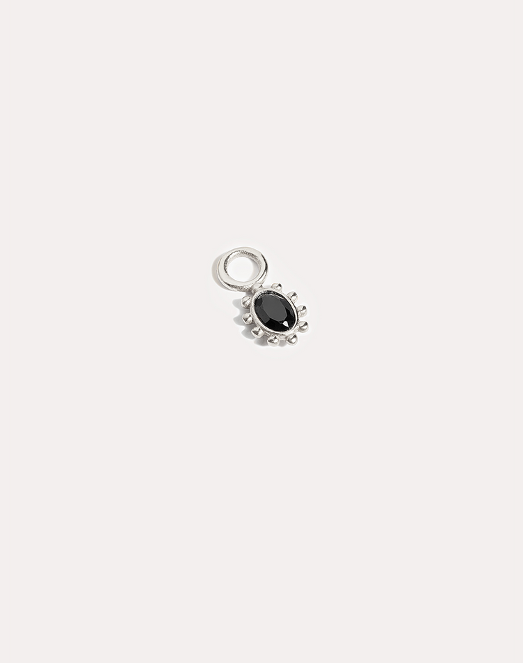 Onyx Earring Charm in Silver